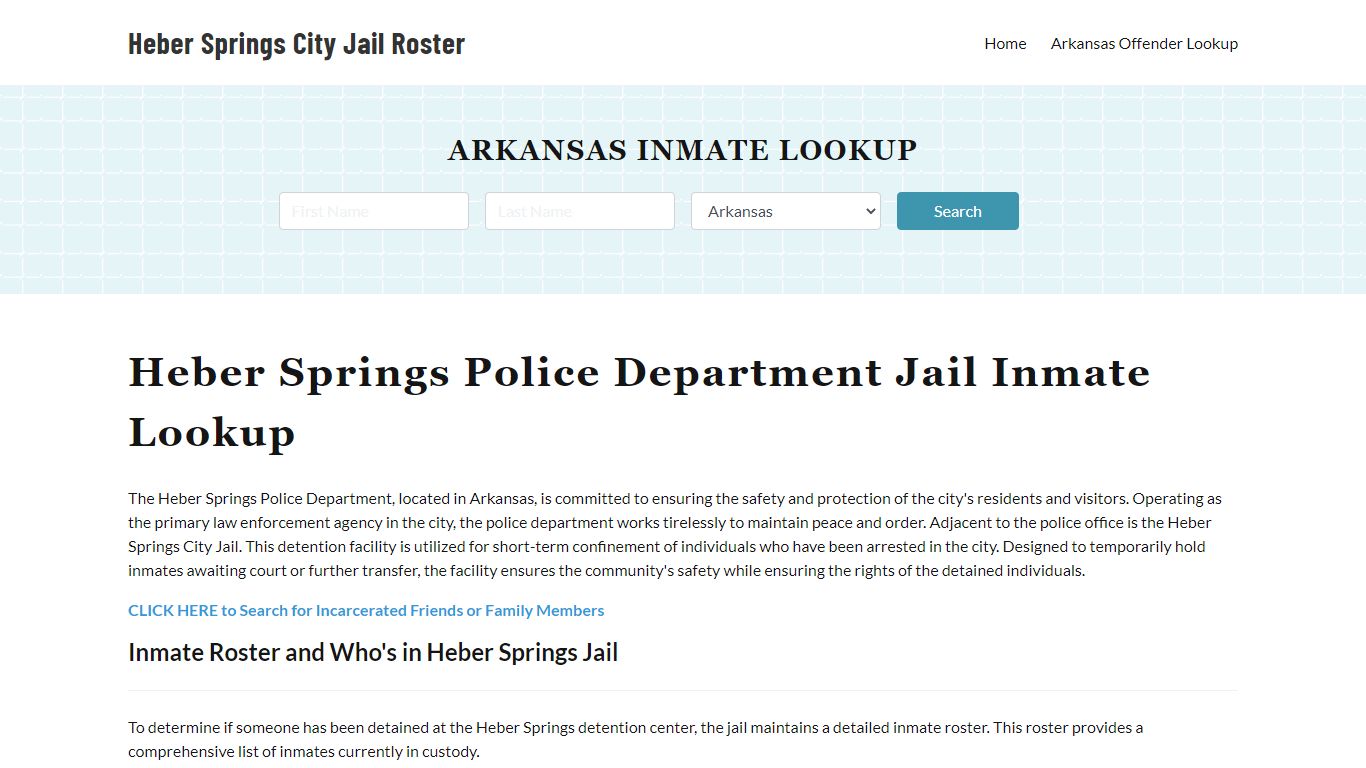 Heber Springs Police Department & City Jail, AR Inmate Roster, Arrests ...